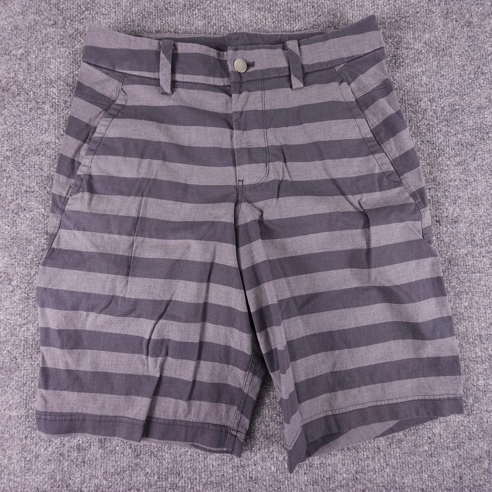 Lululemon Men's Gray Striped Chino Shorts Cotton Size 30 Athletic Active Outdoor